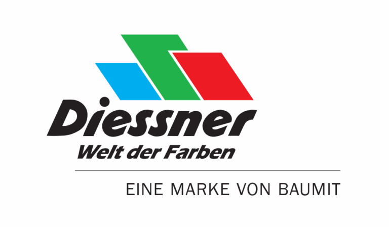 Logo des Baufachkongresses (veranstaltet von baumit) Partners "Diessner - Welt der Farben - EINE MARKE VON BAUMIT."
